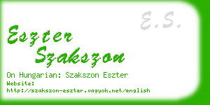 eszter szakszon business card